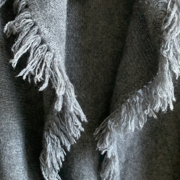 Cynthia Rowley Cashmere Open Front Grey fringe Cardigan Women Size M - Picture 5 of 6